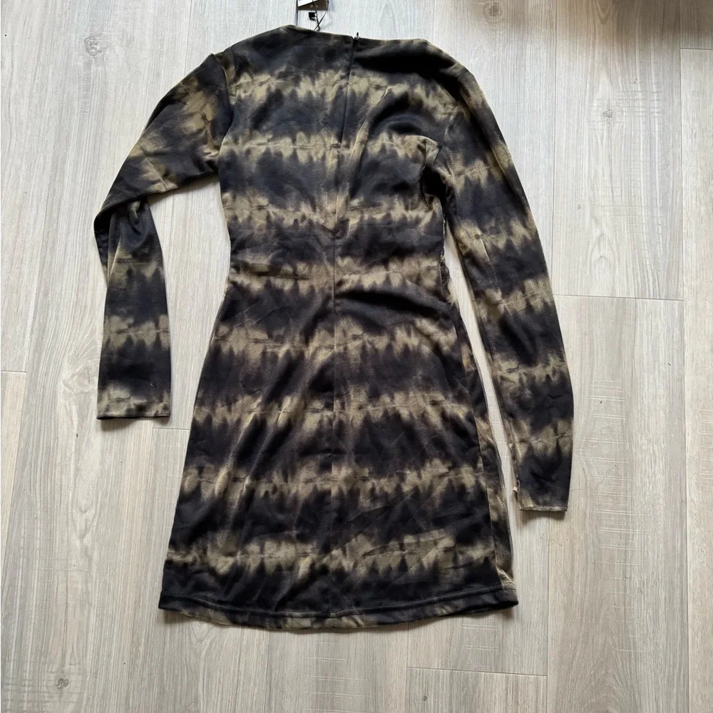 Zara Black and Brown Long Sleeve Dress - Picture 8 of 8